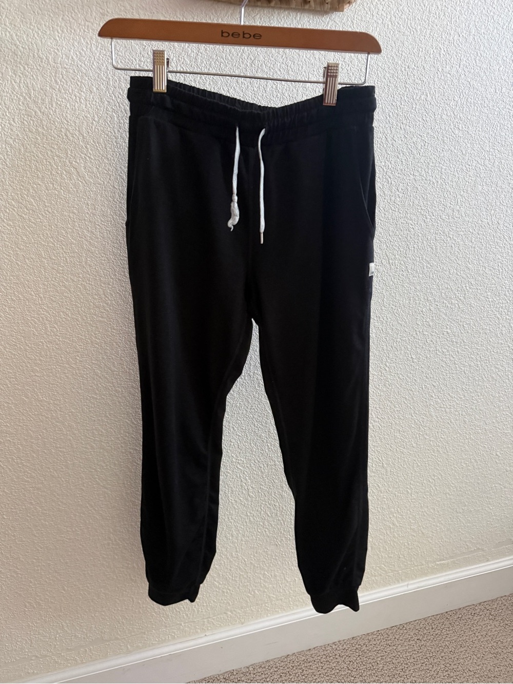 Vuori Black Joggers with White Drawstring